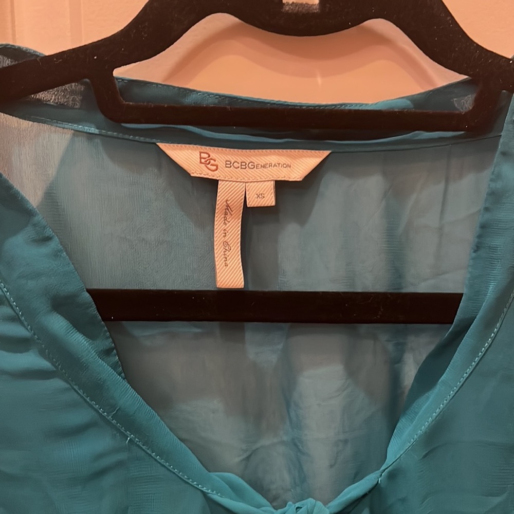 BCBG Teal Blouse - Picture 3 of 4